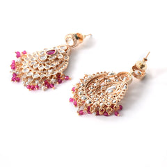 Red Kundan Polki Danglers