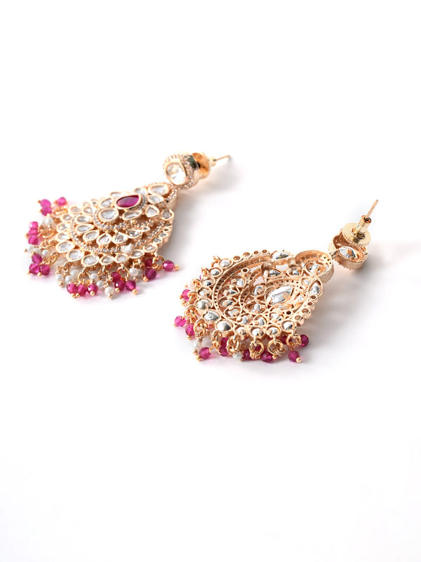 Red Kundan Polki Danglers