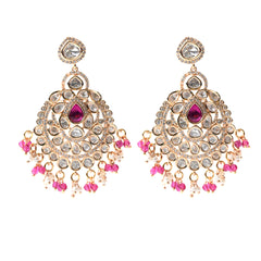 Red Kundan Polki Danglers