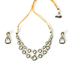 Green Kundan Polki Necklace Set
