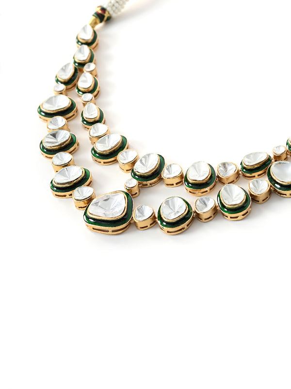 Green Kundan Polki Necklace Set