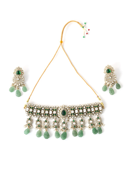Green Kundan Classic Choker Set