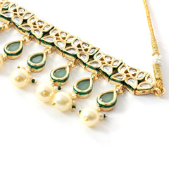 Green Traditional Gold Choker Set