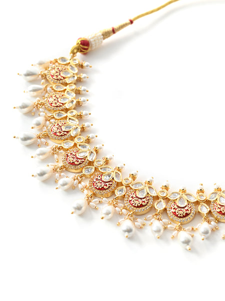 Red Ethnic Necklace Set
