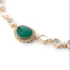 Green Ethnic Necklace & Earrings Set