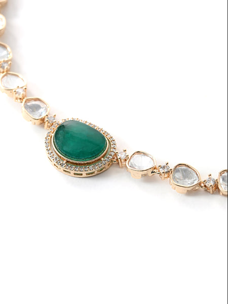 Green Ethnic Necklace & Earrings Set