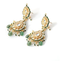 Bridal Green Kundan Polki Choker Set (4 Pc)