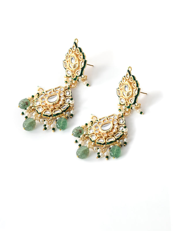 Bridal Green Kundan Polki Choker Set (4 Pc)