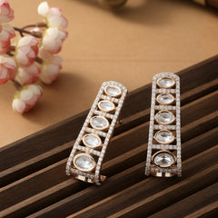 Colourless Kundan Stud Earrings