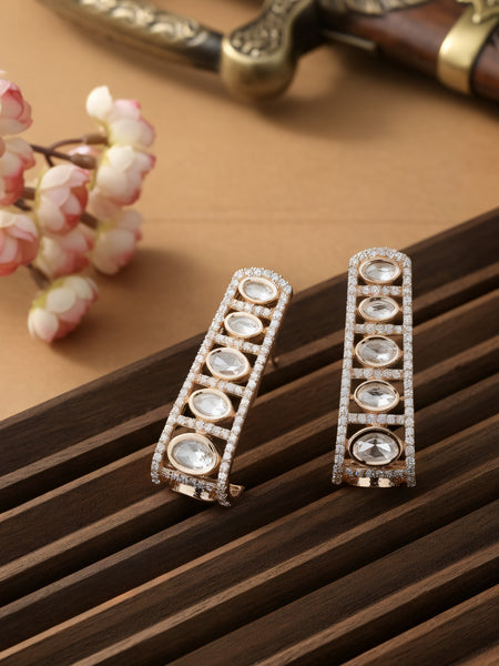 Colourless Kundan Stud Earrings