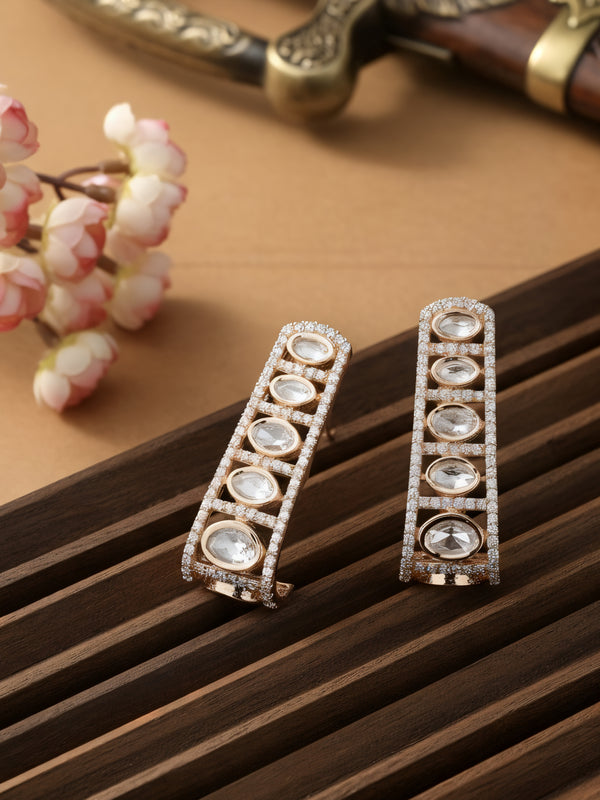 Colourless Kundan Stud Earrings