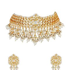 Gold Finish Ethnic Choker Necklace Set