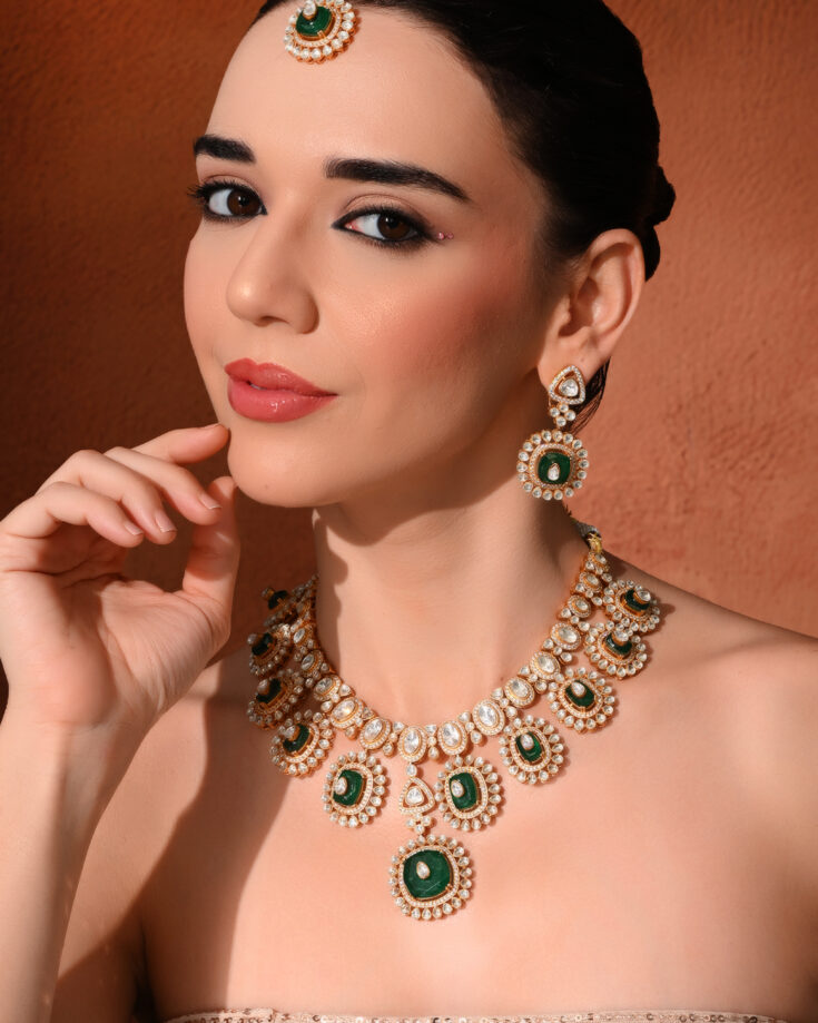 Premium Green Wedding Necklace Set