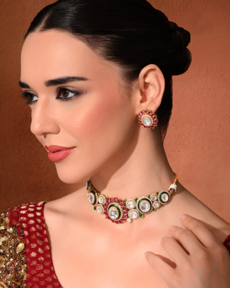 Multi Kundan Ethnic Necklace Set