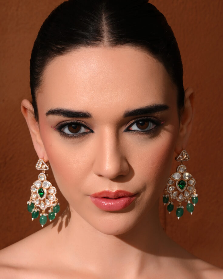 Classic Green Gold Danglers