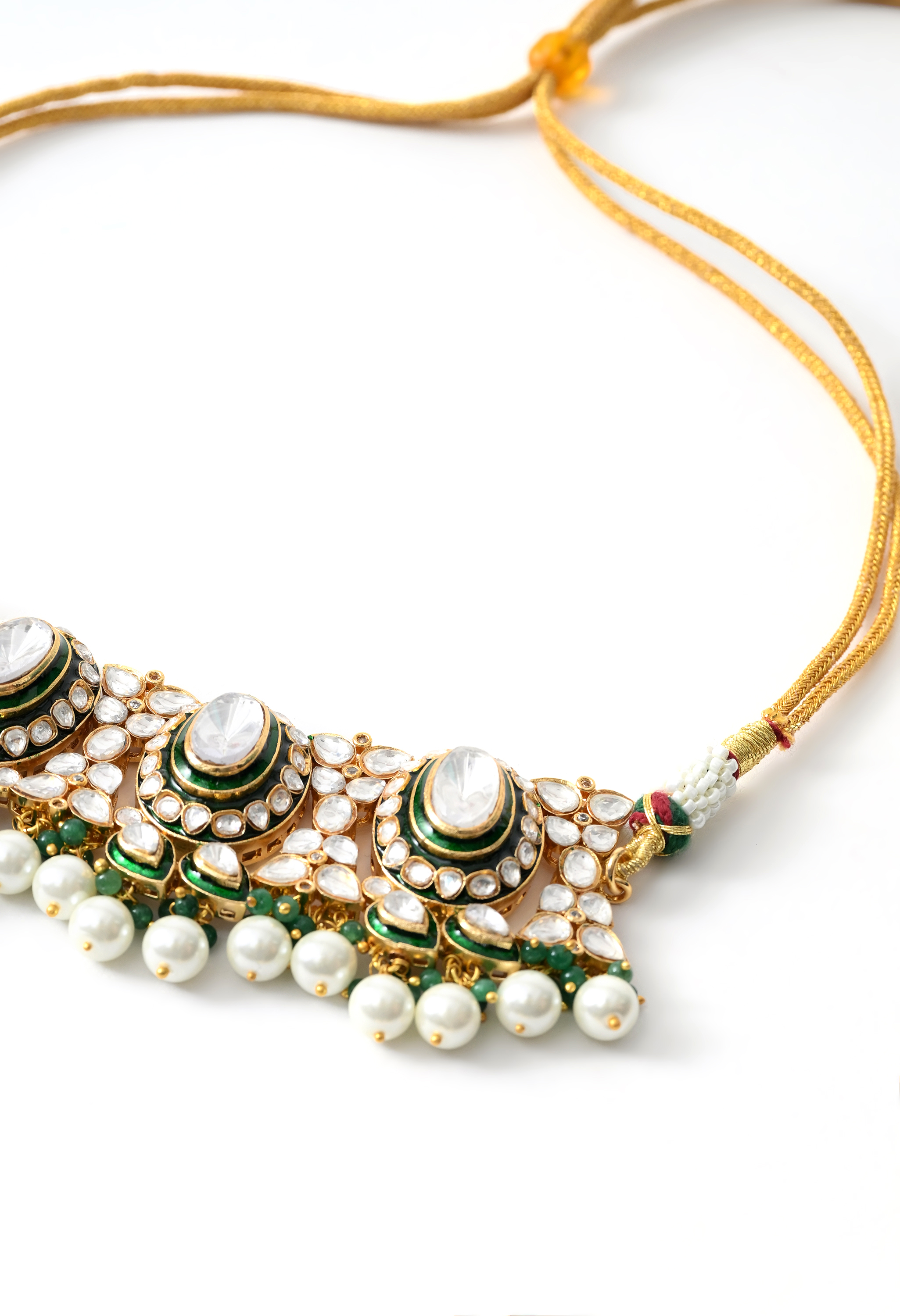Green Bridal Choker Set with Mangtika