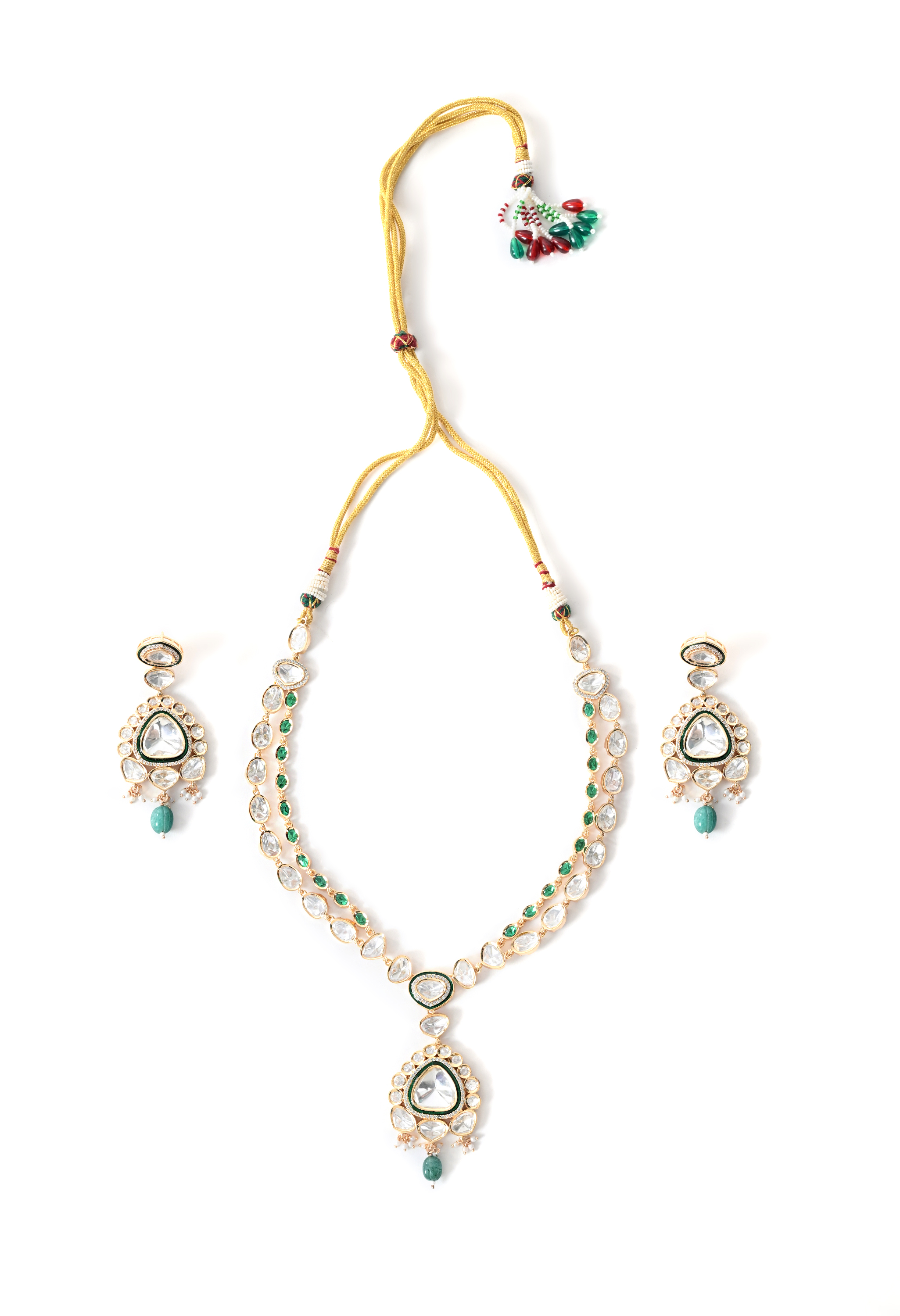 Green Long Royal Necklace Set