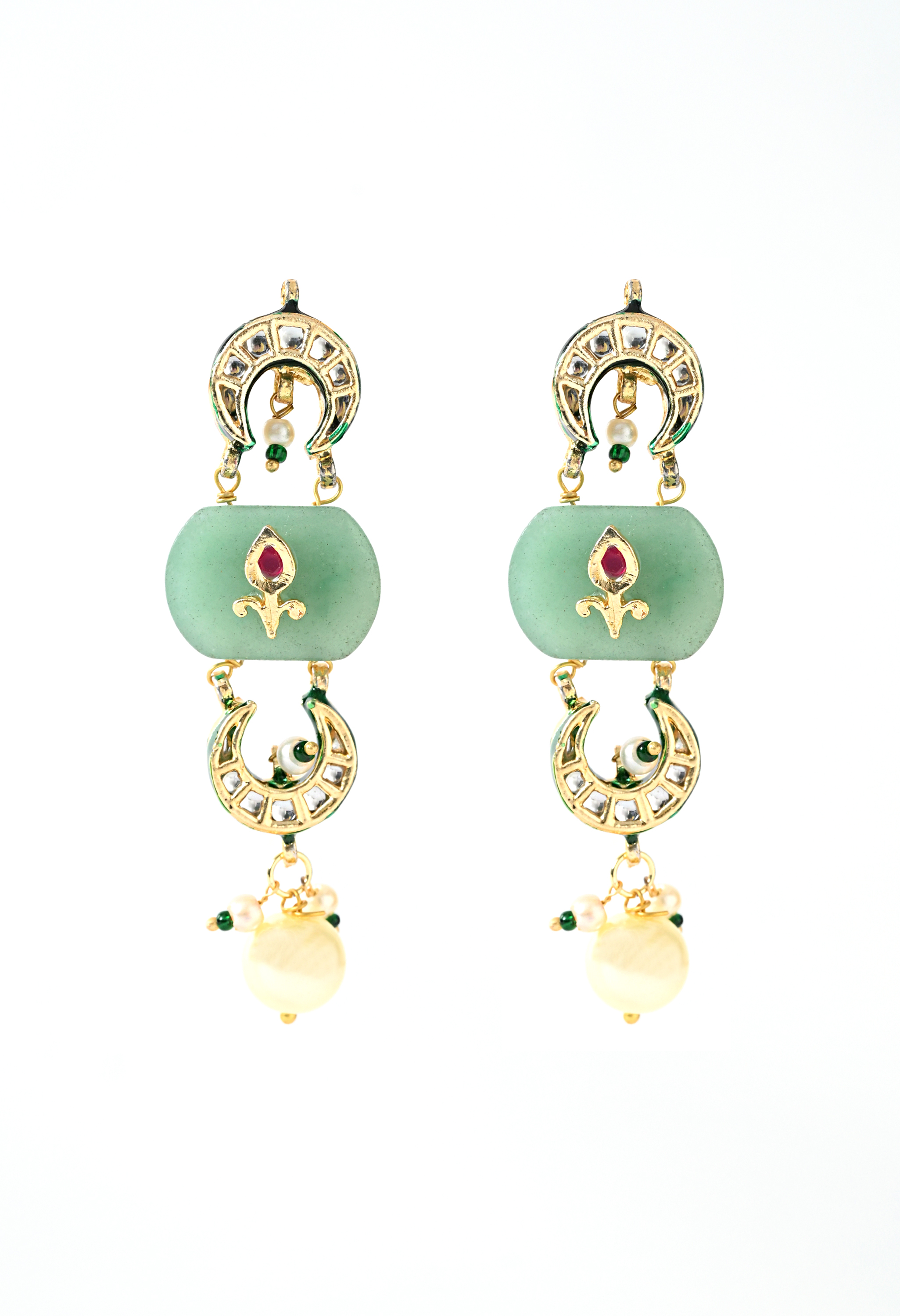 Green Ethnic Danglers