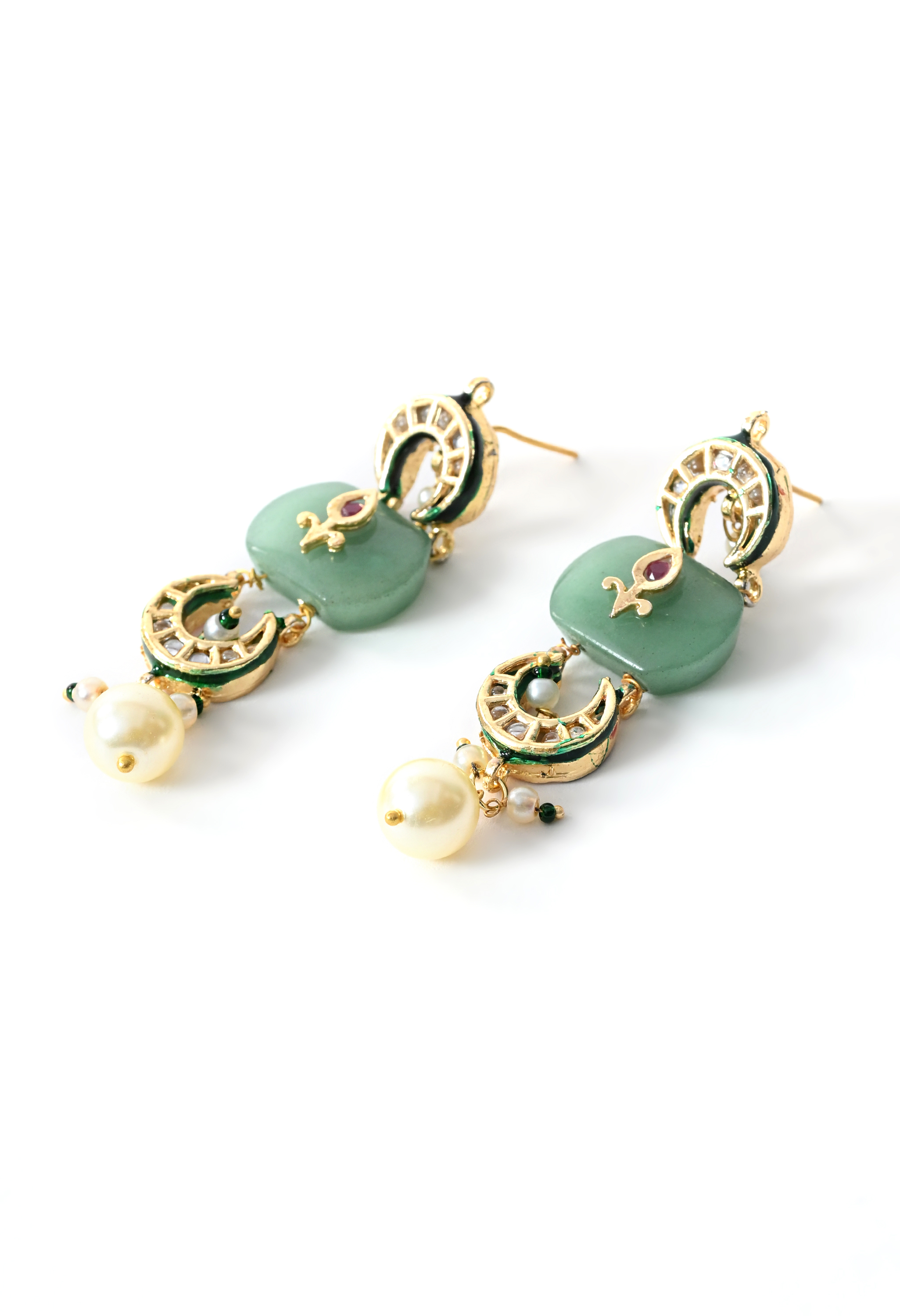 Green Ethnic Danglers