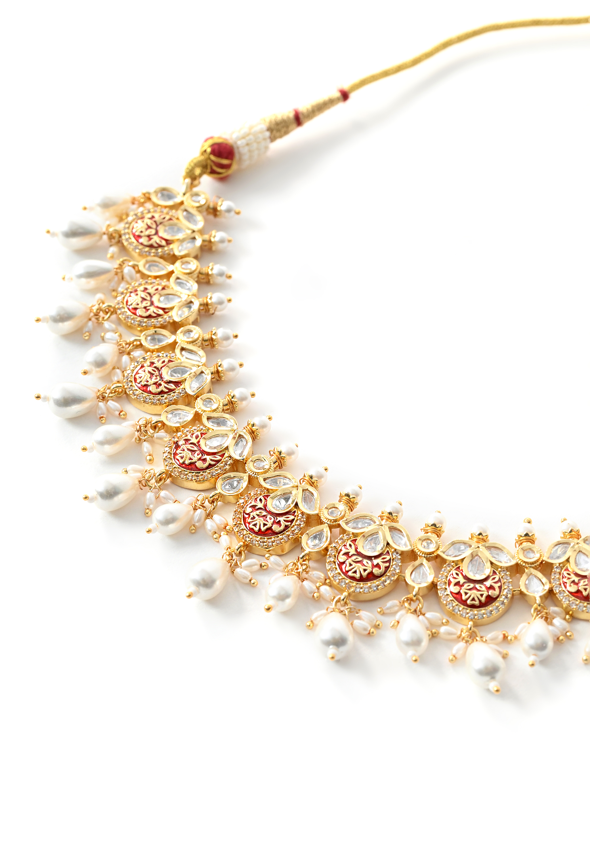 Red Ethnic Necklace Set